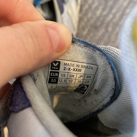 Kids Blue and Yellow Veja Sneakers - Picture 7 of 7